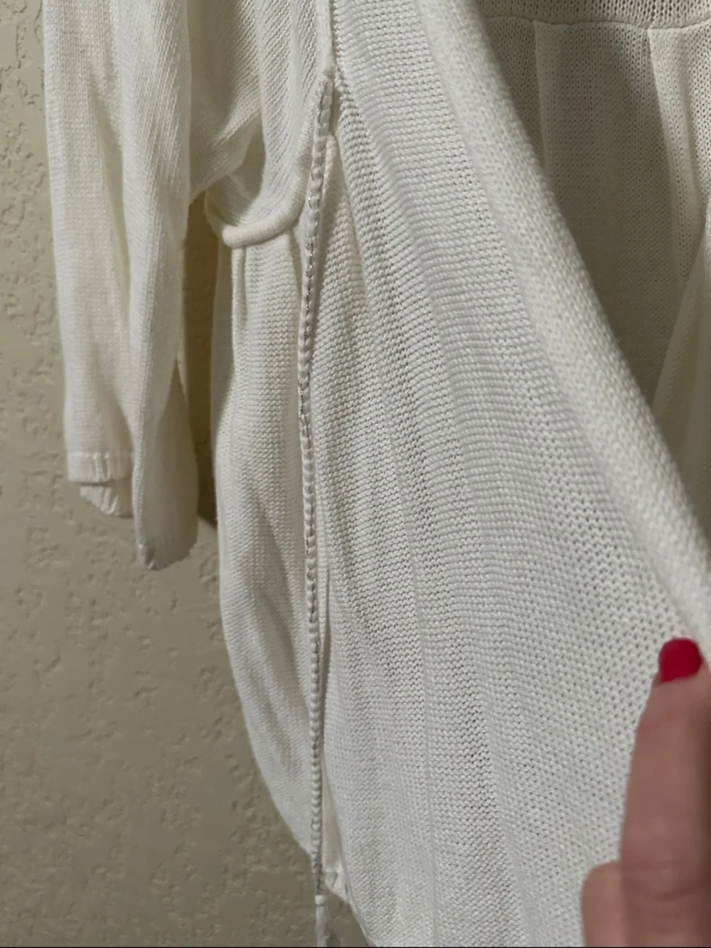 LOFT Cream Open-Front Lightweight Cardigan Sweater M - Picture 3 of 5